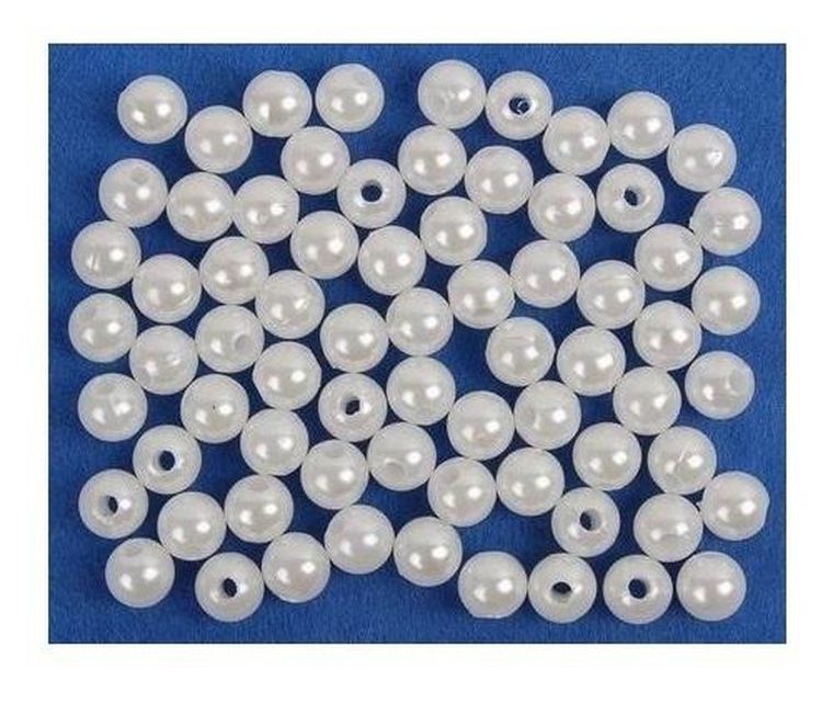 Fandy, koraliki perełki, białe, 8 mm, 40g