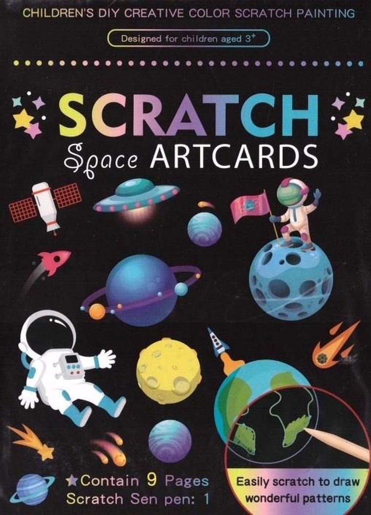 Fandy, Kosmos, obrazki do zdrapywania, 9 szt.