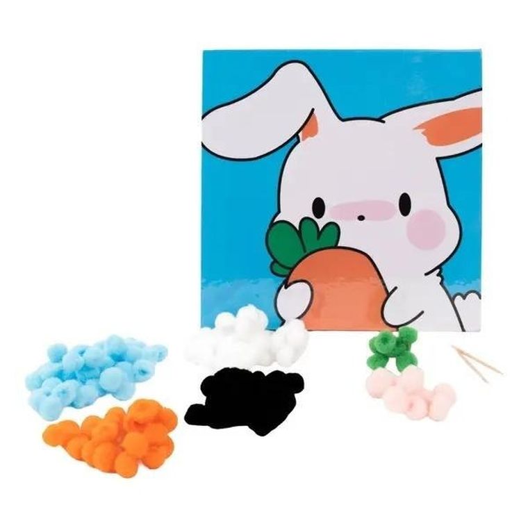 Fandy, mozaika pomponowa, królik