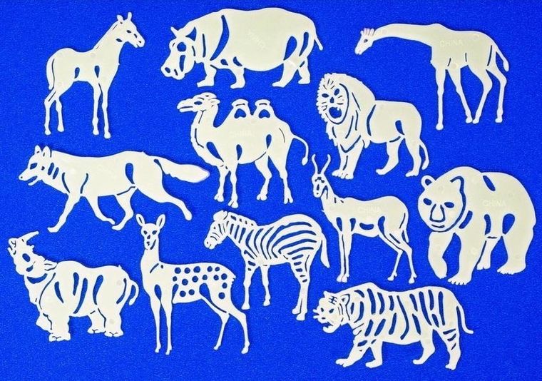 Fandy, naklejki fluorescencyjne, Safari, 9 szt.