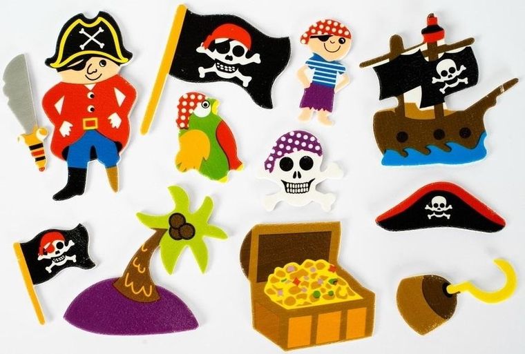 Fandy, naklejki piankowe, piraci, 3 cm