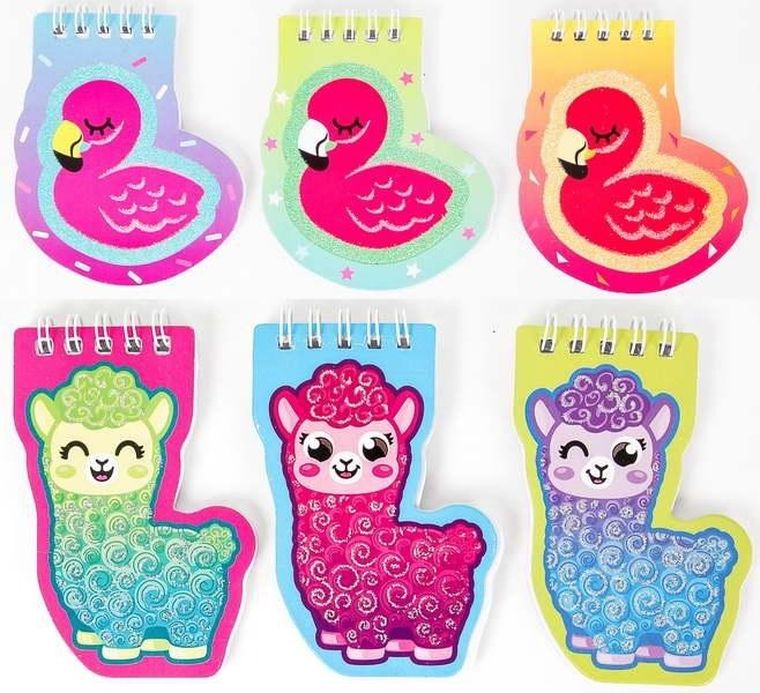 Fandy, notesik, flamingi i lamy, 38 kartek, 8-10 cm, 1 szt.