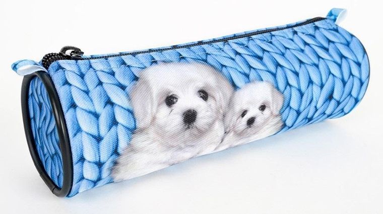 Fandy, piórnik rolka, Love, niebieski