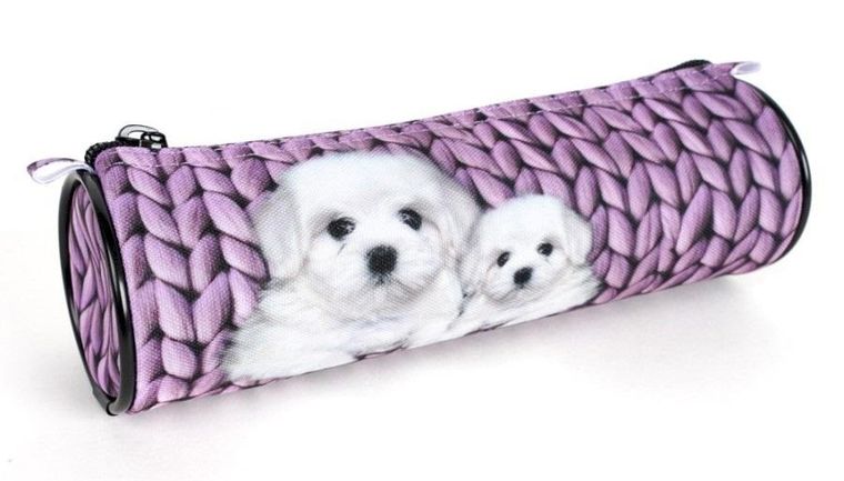 Fandy, piórnik rolka, Love, różowy