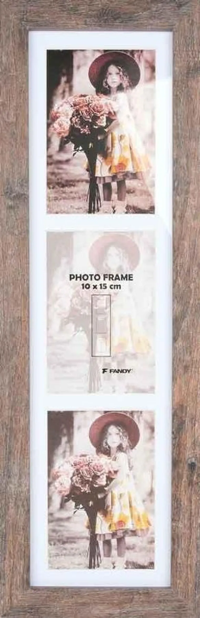 Fandy, potrójna ramka, brązowa