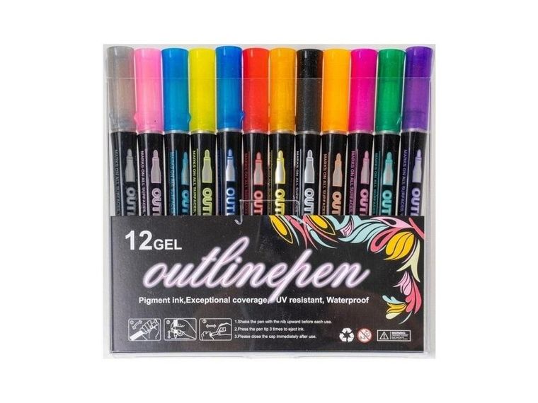 Fandy, Shine, marker outline, 12 kolorów