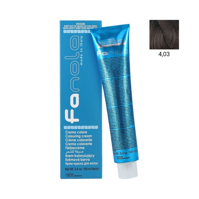 Fanola, Color Cream, krem koloryzujący do włosów, nr 4.03, 100 ml