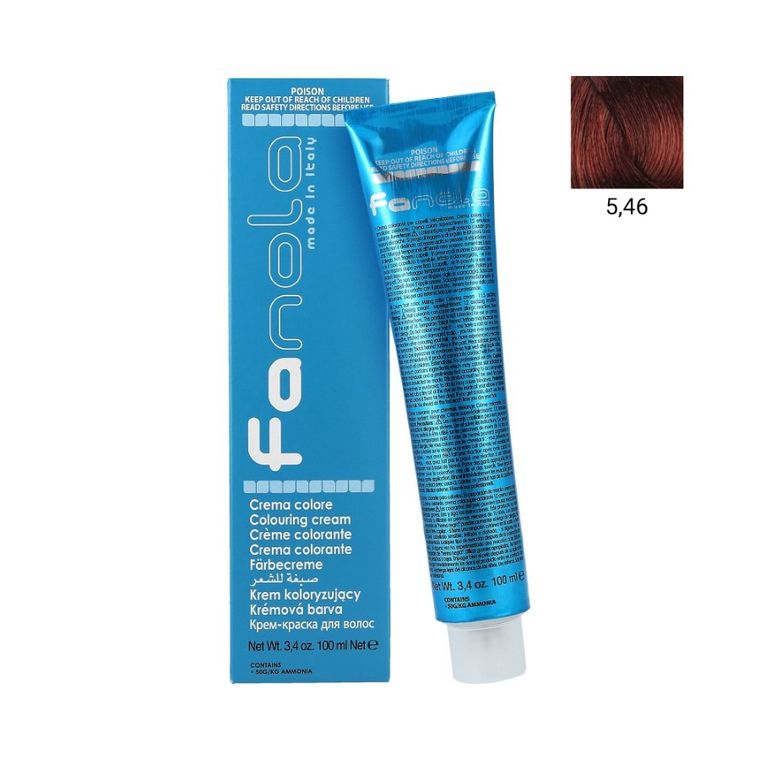 Fanola, Color Cream, krem koloryzujący do włosów, nr 5.46, 100 ml