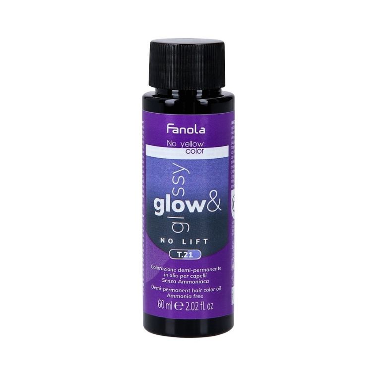 Fanola, No Yellow Glow&Glossy, toner do włosów, nr T.21, 60 ml