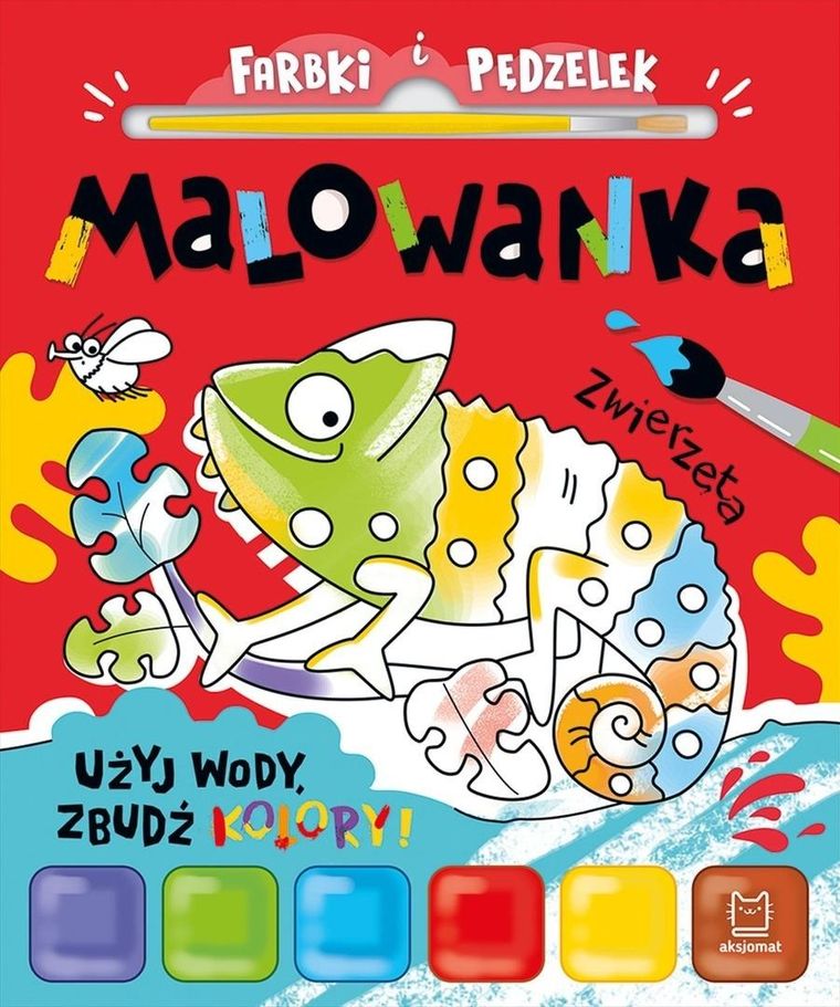 Farbki i pędzelek. Malowanka. Użyj wody, zbudź kolory