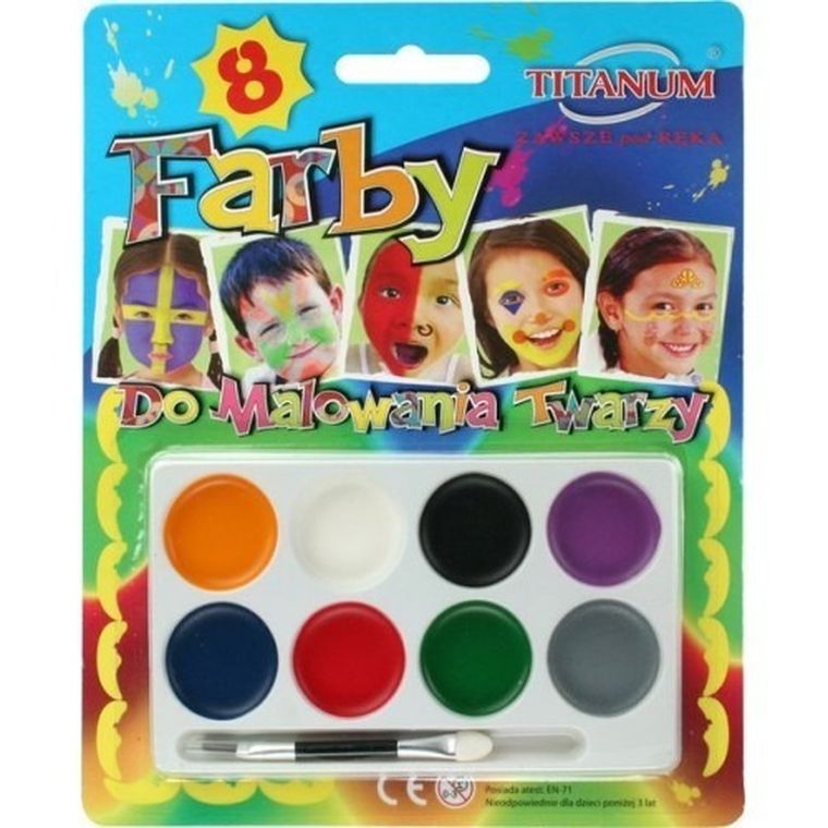 Farby do malowania twarzy, 8 kolorów