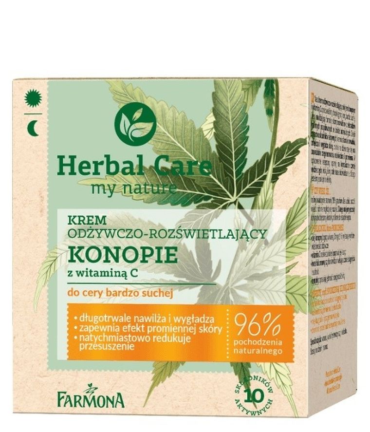 Farmona, Herbal Care, krem odżywczo-rozświetlający konopie z witaminą c, cera bardzo sucha, 50 ml