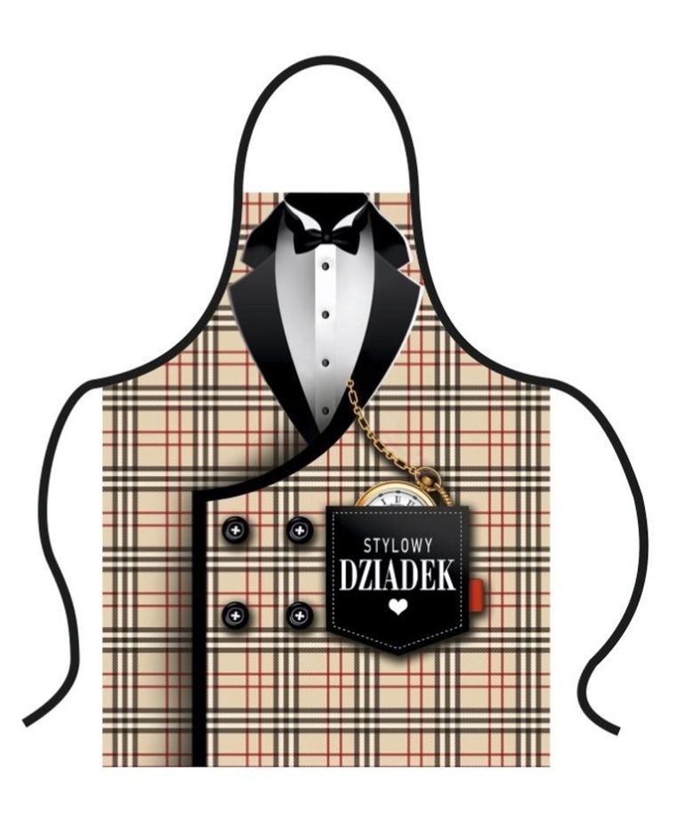 Fartuch, Dzień Dziadka, Stylowy Dziadek, kratka