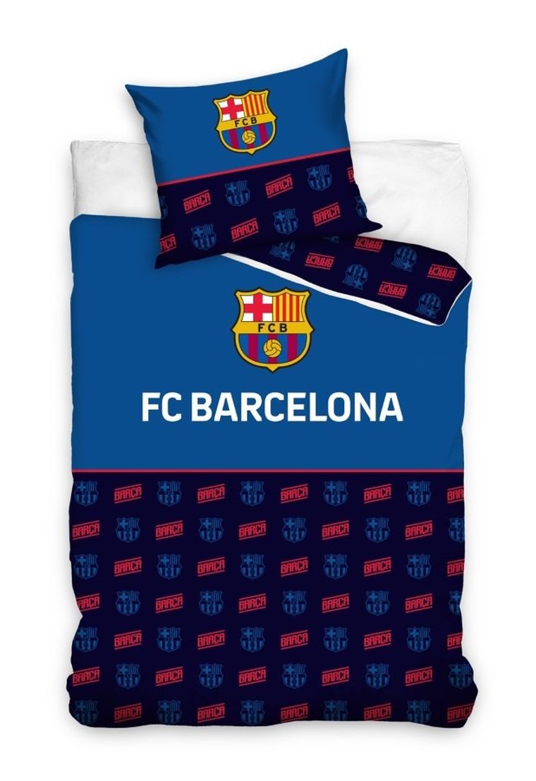 FC Barcelona, komplet pościeli bawełnianej renforce, 140-200+70-80 cm