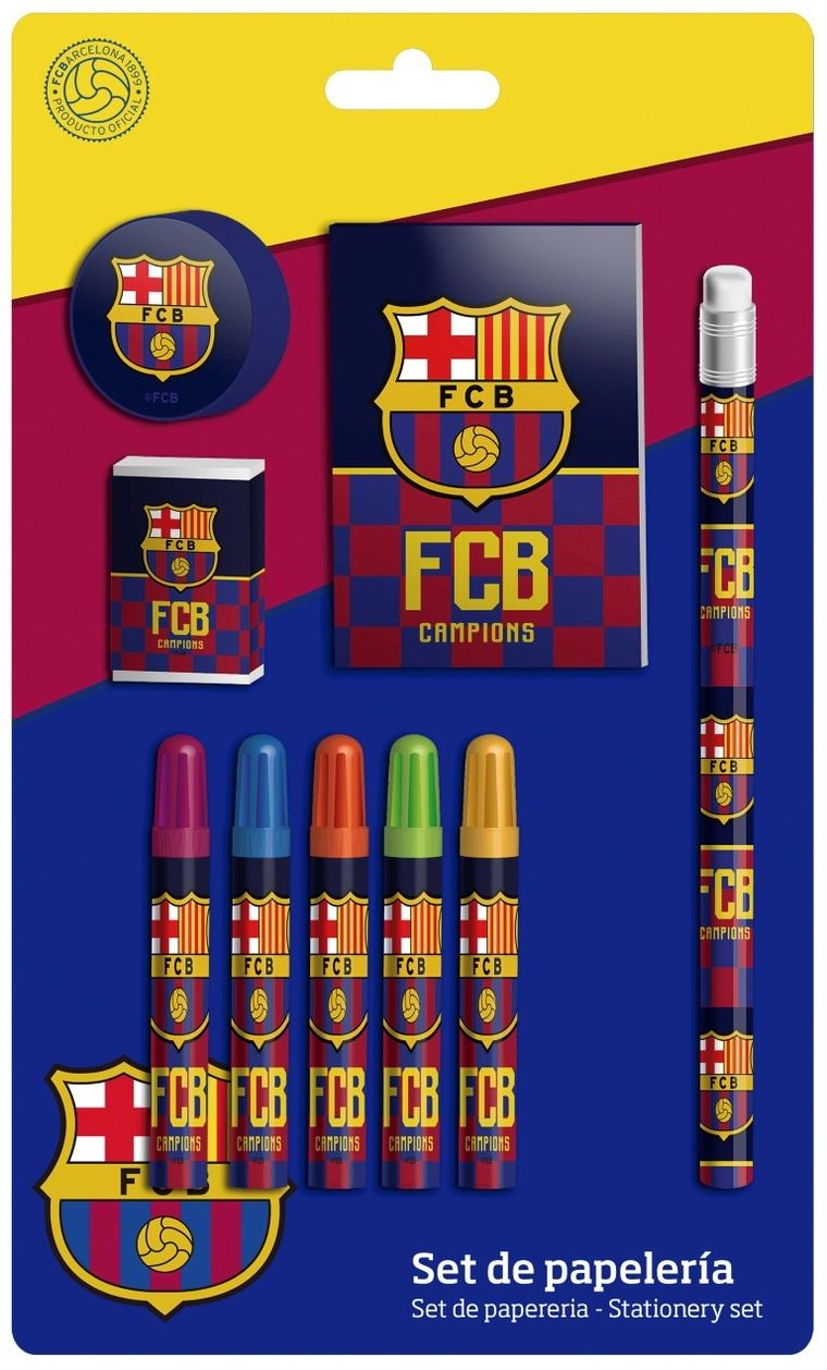 FC Barcelona, Zestaw przyborów szkolnych, 9 elementów