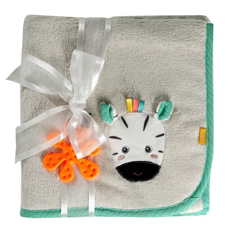 Fehn, DoBabyDoo, kocyk zebra z gryzakiem