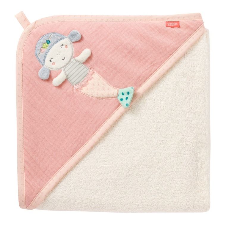 Fehn, Morze, ręcznik z kapturem, syrenka, 80-80 cm