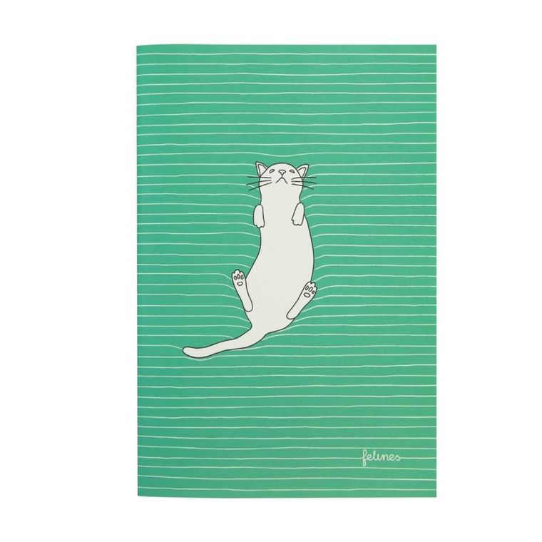 Felines, Koty, średni zeszyt, Feline Fine, Bold Green, 1 szt.