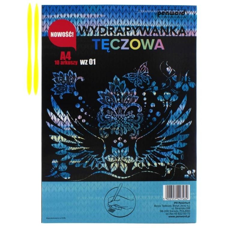 Feniks, wydrapywanka, tęczowa, A4, 10 arkuszy