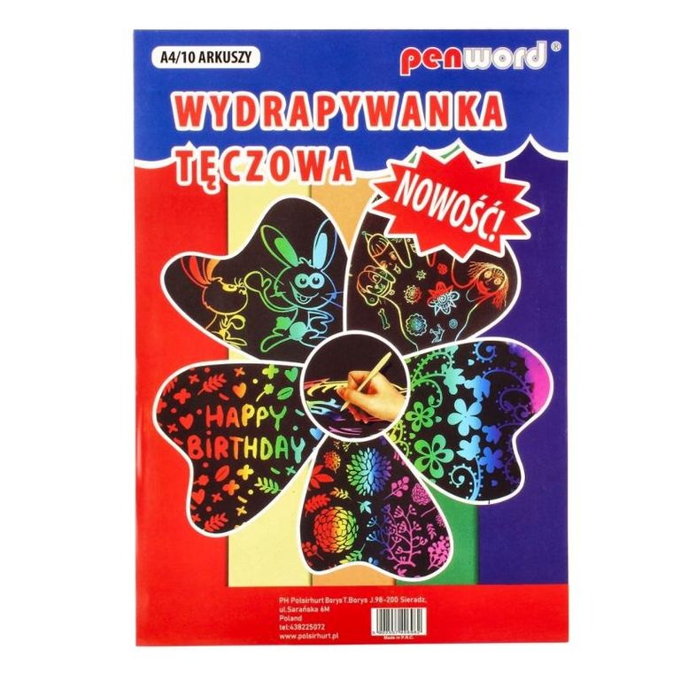 Feniks, wydrapywanka, tęczowa, A4, 10 arkuszy, kormoran