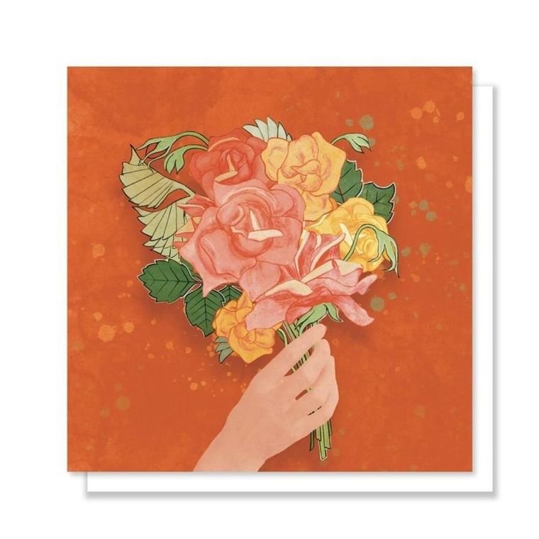 Fernando, kartka okolicznościowa, Róże bukiet, czerwona