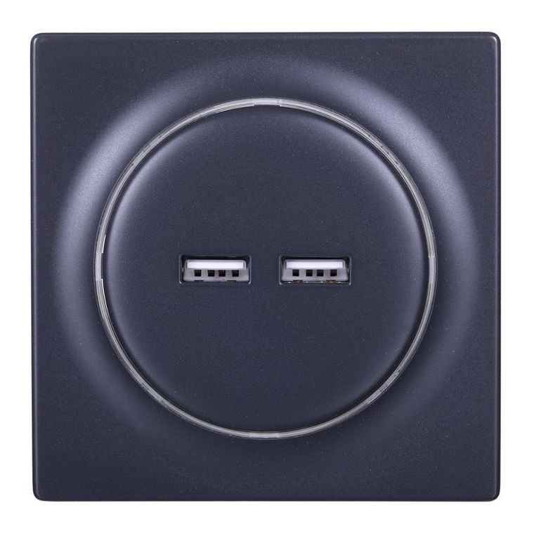 Fibaro, inteligentne gniazdko, USB, antracytowe