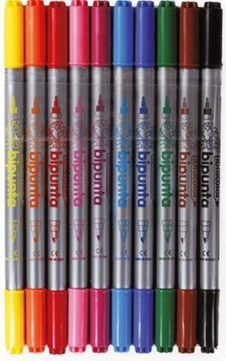 Fibracolor, Double Point, pisaki dwustronne, 10 kolorów