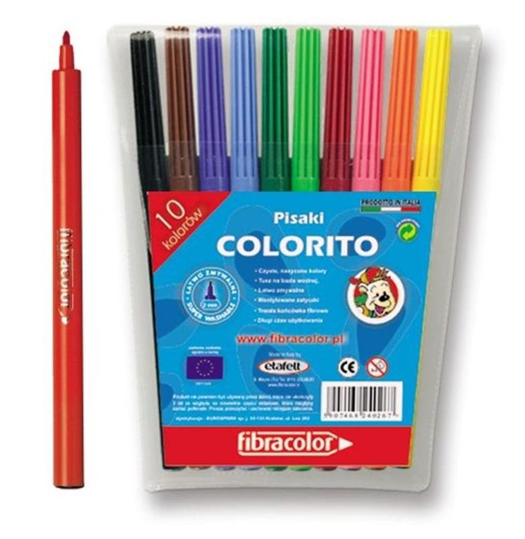 Fibracolor, pisaki zmywalne, 10 kolorów