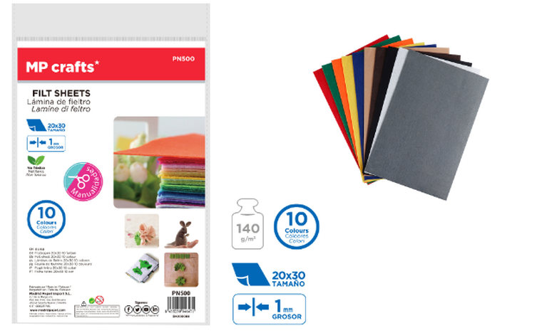 Filc dekoracyjny, 1mm, 10 szt.