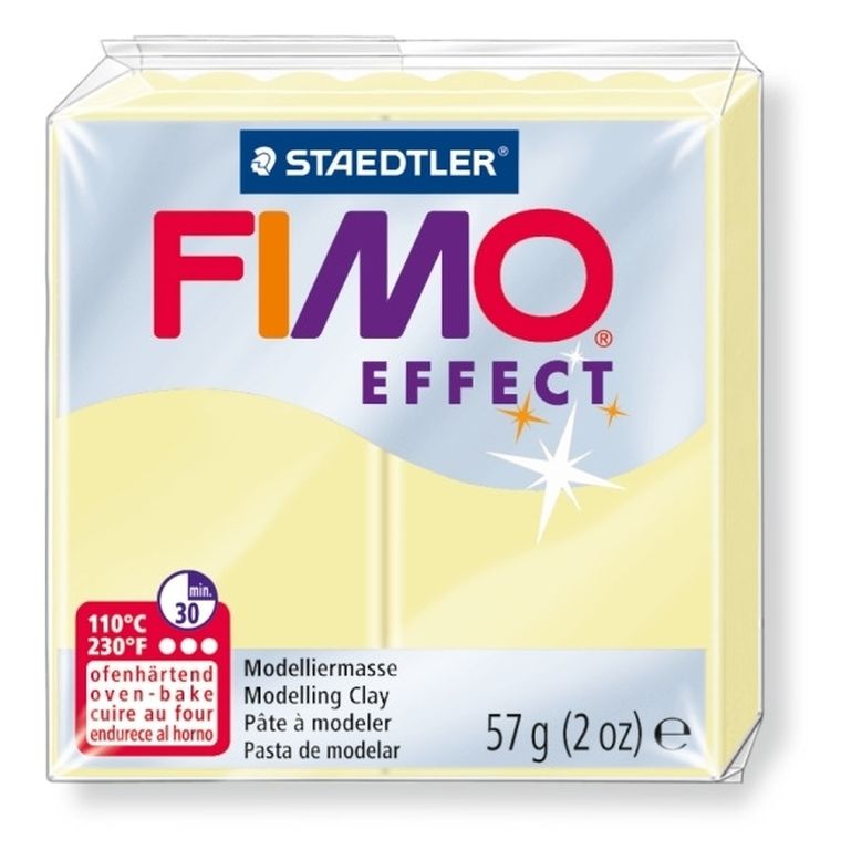 Fimo, masa plastyczna termoutwardzalna, Effect, waniliowy Pastelowy, 57g, kostka