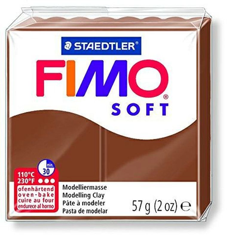 Fimo, masa termoutwardzalna, kostka soft, brązowy, 57g