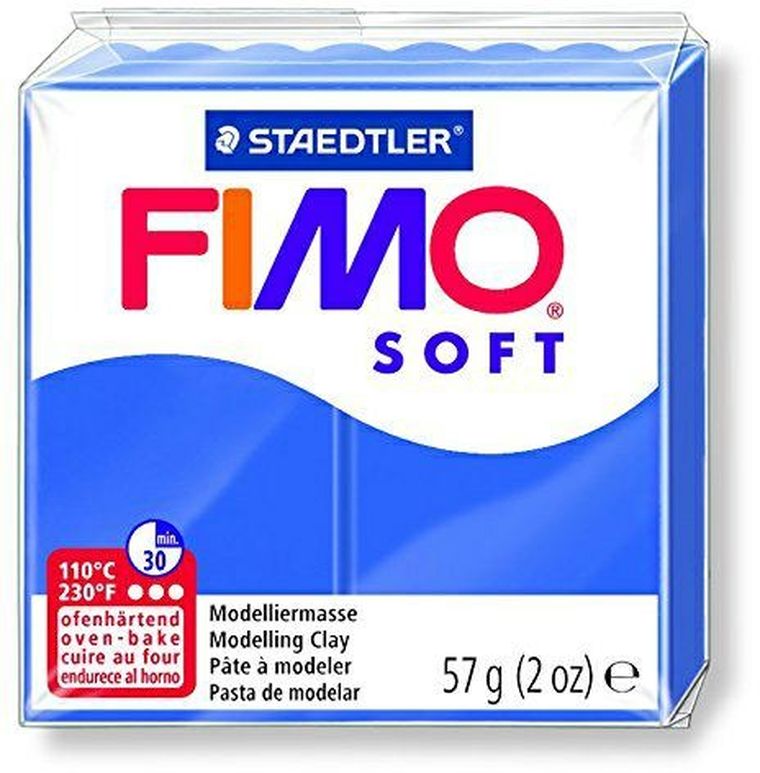 Fimo, masa termoutwardzalna, kostka soft, niebieski, 57g