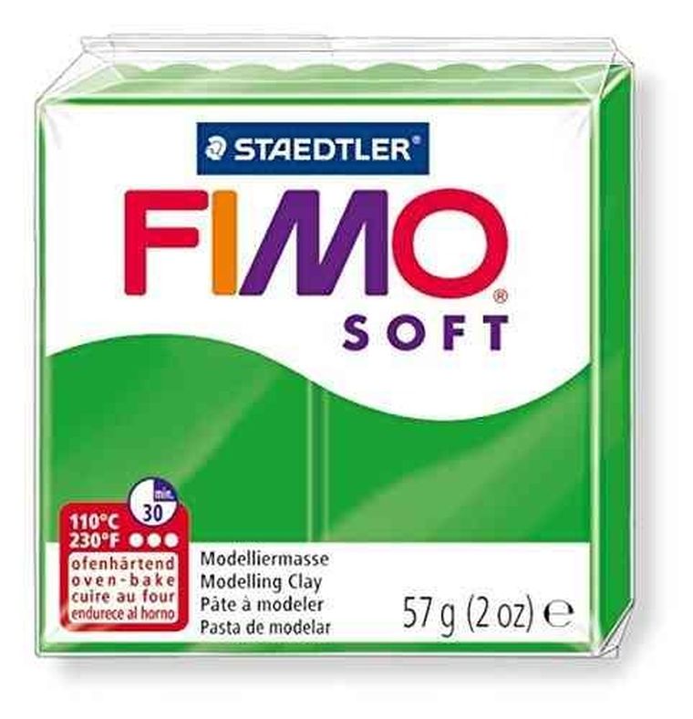 Fimo, masa termoutwardzalna, kostka soft, zielony, 57g