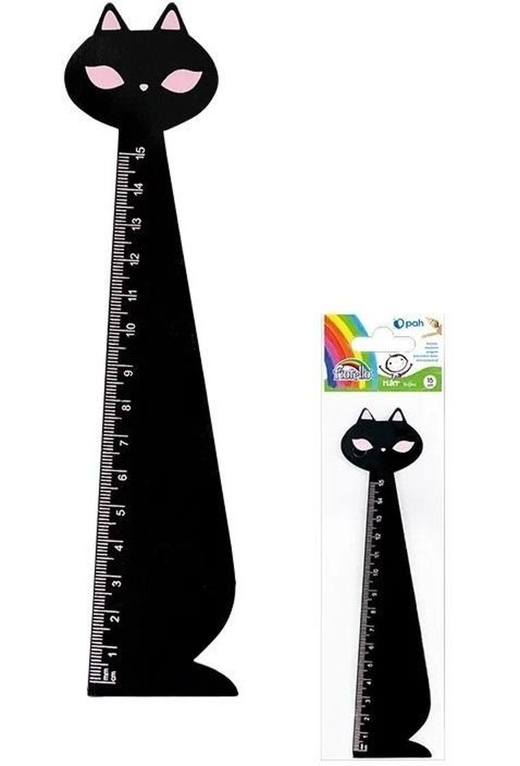 Fiorello, linijka drewniana, kot czarny, 15 cm