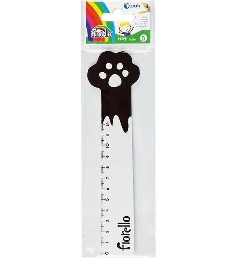 Fiorello, linijka drewniana, łapka, 15 cm