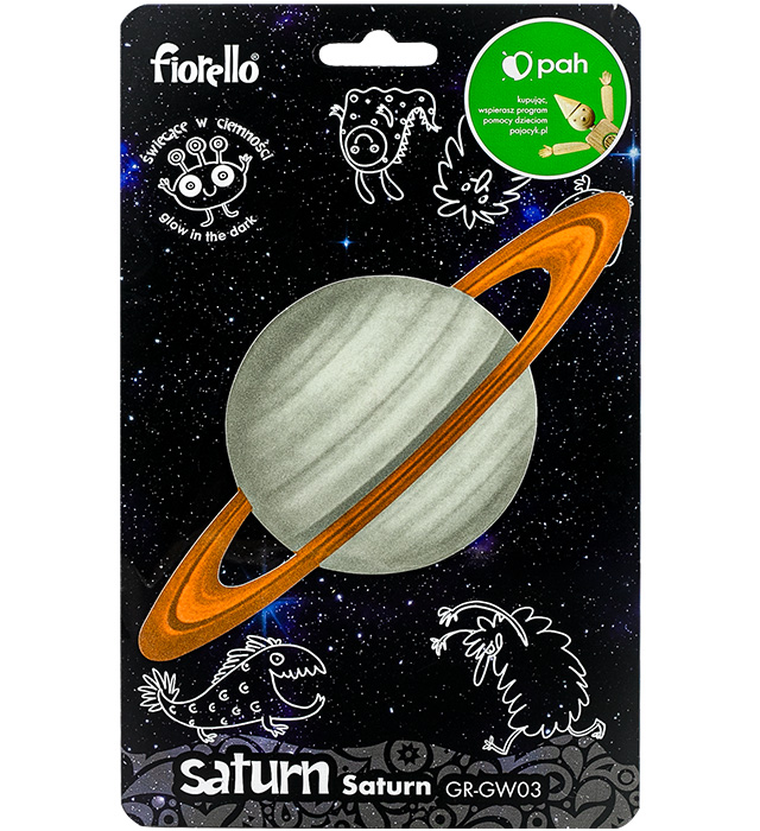 Fiorello, naklejka fluorescencyjna na ścianę, Saturn, 18,7-9 cm