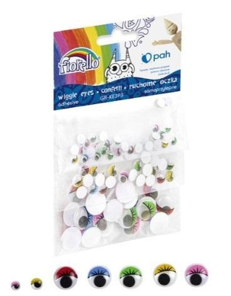 Fiorello, naklejki, oczy z rzęsami, 80 szt.