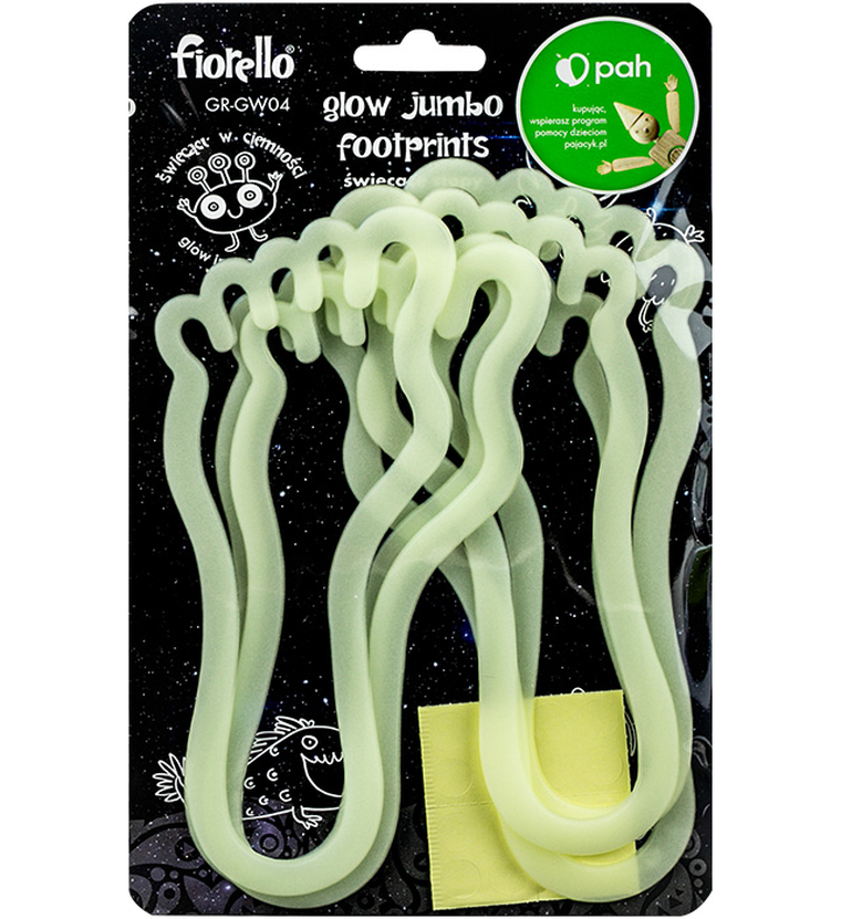 Fiorello, ozdoby fluorescencyjne na ścianę, Stopy, 6 szt.