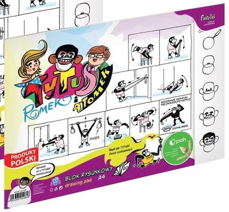 Fiorello, Tytus, Romek i A'Tomek, blok rysunkowy, A4, 20 kartek