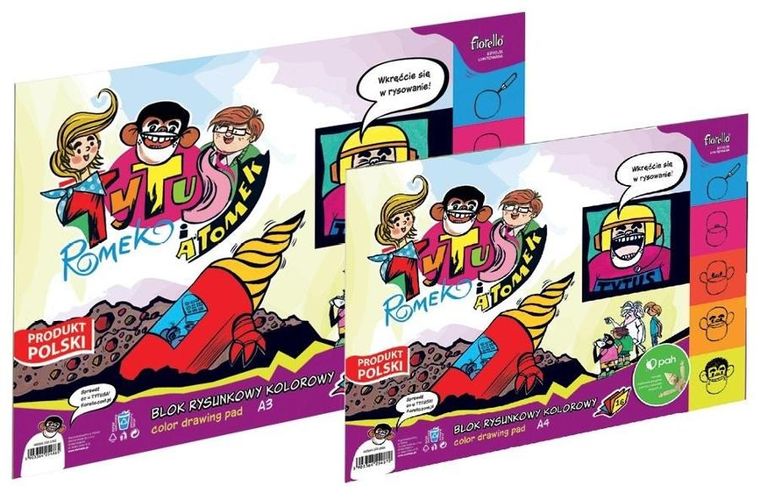 Fiorello, Tytus, Romek i A'Tomek, blok rysunkowy, kolorowy, A3, 16 kartek