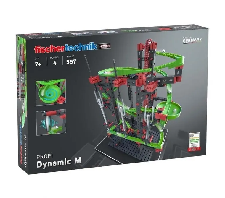 Fischertechnik, Dynamic M, tor kulkowy, klocki konstrukcyjne, 557 elementów