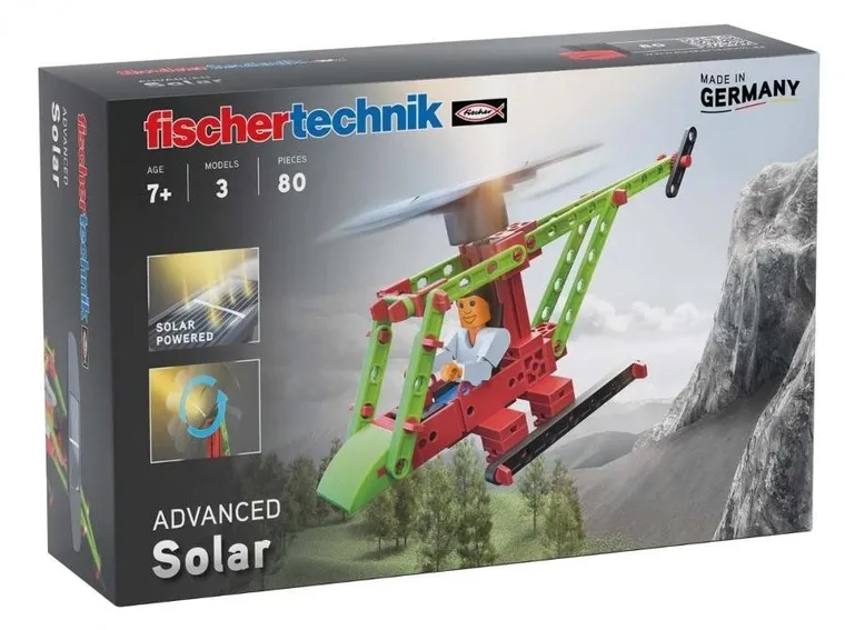 Fischertechnik, Solar, helokopter z panelem solarnym, klocki konstrukcyjne, 80 elementów