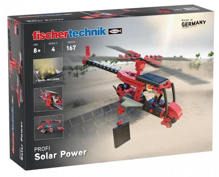 Fischertechnik, Solar Power, helokopter z panelem solarnym, klocki konstrukcyjne, 167 elementów