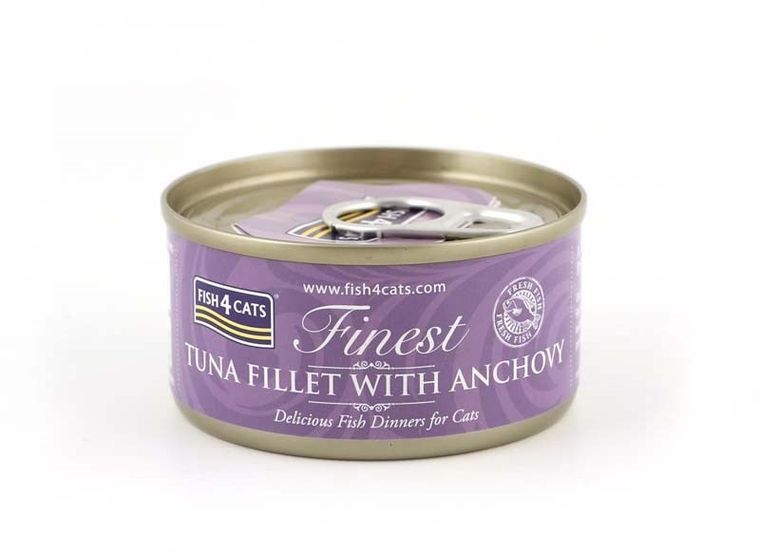 Fish4Cats, Finest Filet, karma mokra dla kota, tuńczyk z anchois, 70g