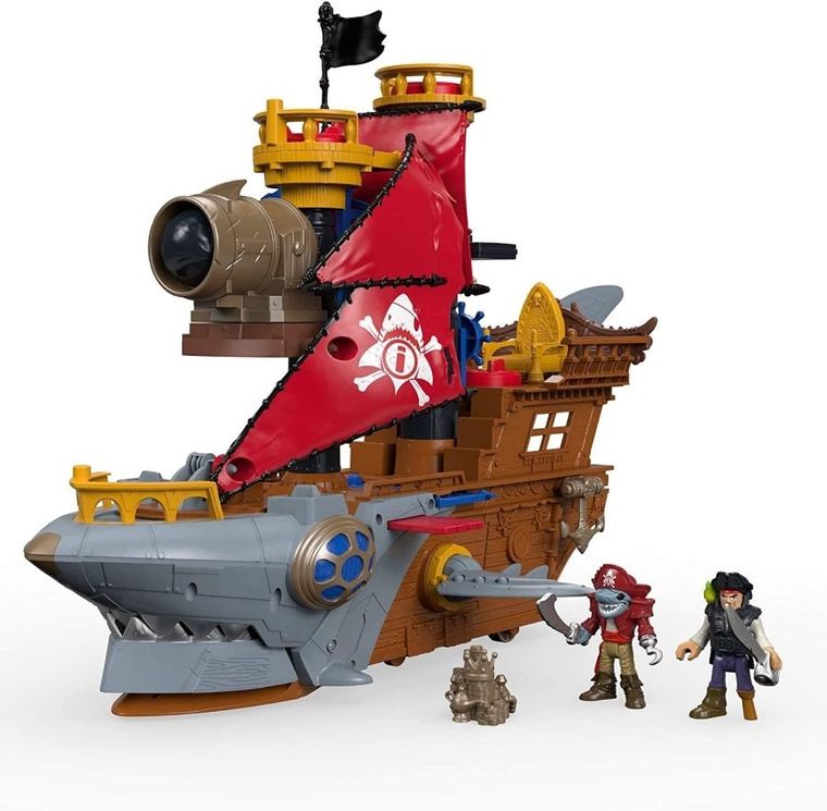 Fisher-Price, Imaginext, Rekin, Statek piracki, zestaw z figurkami