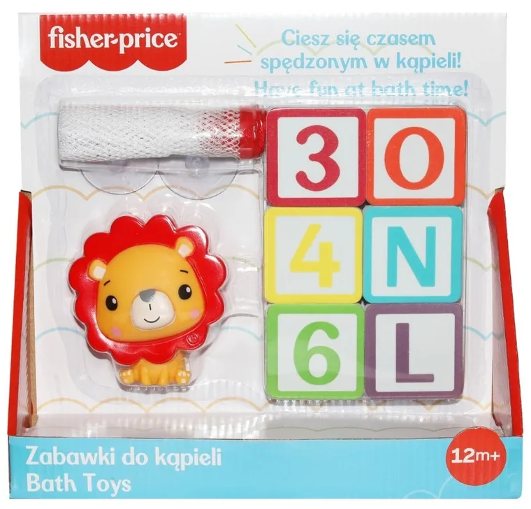 Fisher-Price, zabawka do kąpieli, literki i cyferki + figurka lwa