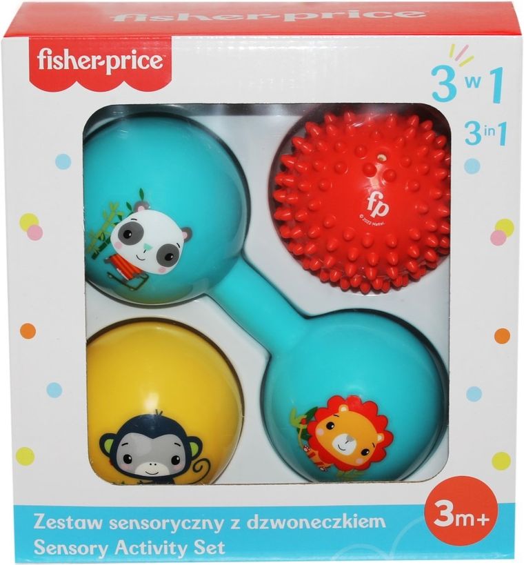 Fisher-Price, zestaw sensoryczny z dzwoneczkiem 3w1
