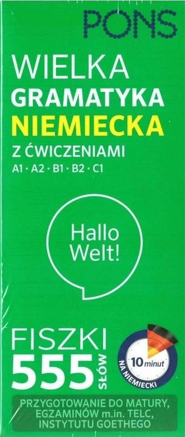 Fiszki 555. Wielka gramatyka niemiecka z ćwiczeniami. A1/C1