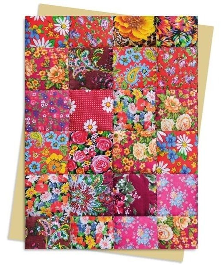 Flame Tree, karnet B6, Floral Patchwork Quilt