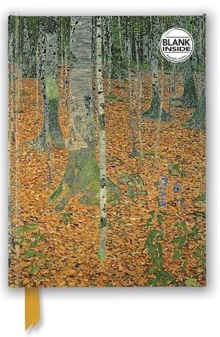 Flame Tree, notatnik A5, 176 stron, gładki, Brzozowy las Gustav Klimt